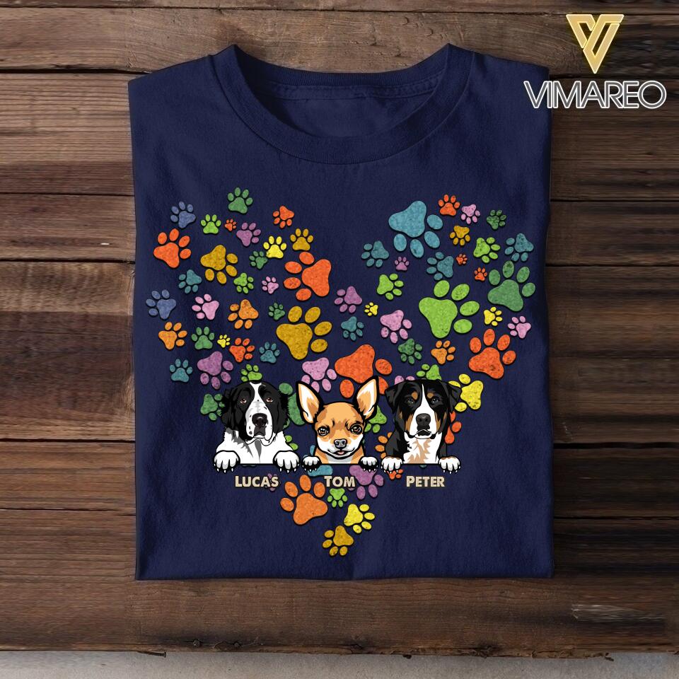 Personalized Heart Dog Tshirt Printed NQHC2906