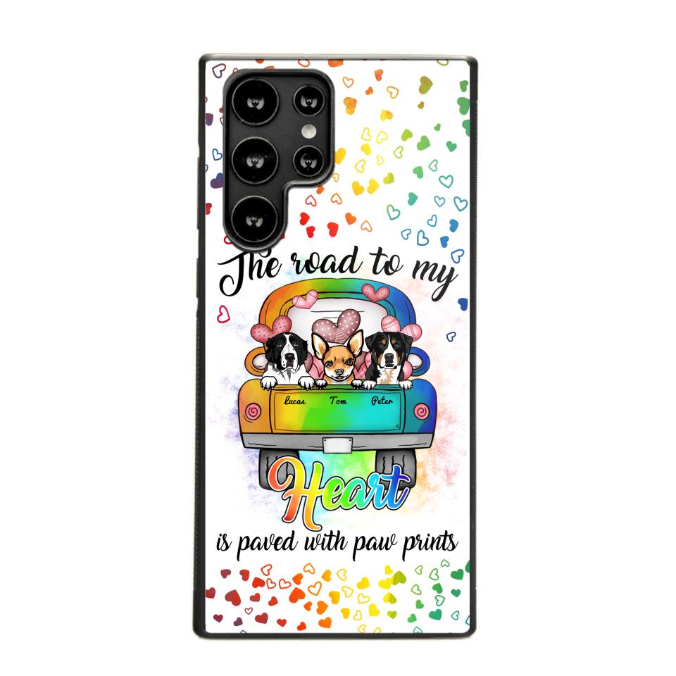 Personalized The Road To My Heart is Paved With Paw Prints Dog Phonecase NQDT3006