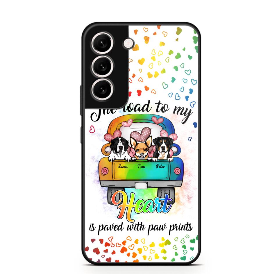 Personalized The Road To My Heart is Paved With Paw Prints Dog Phonecase NQDT3006