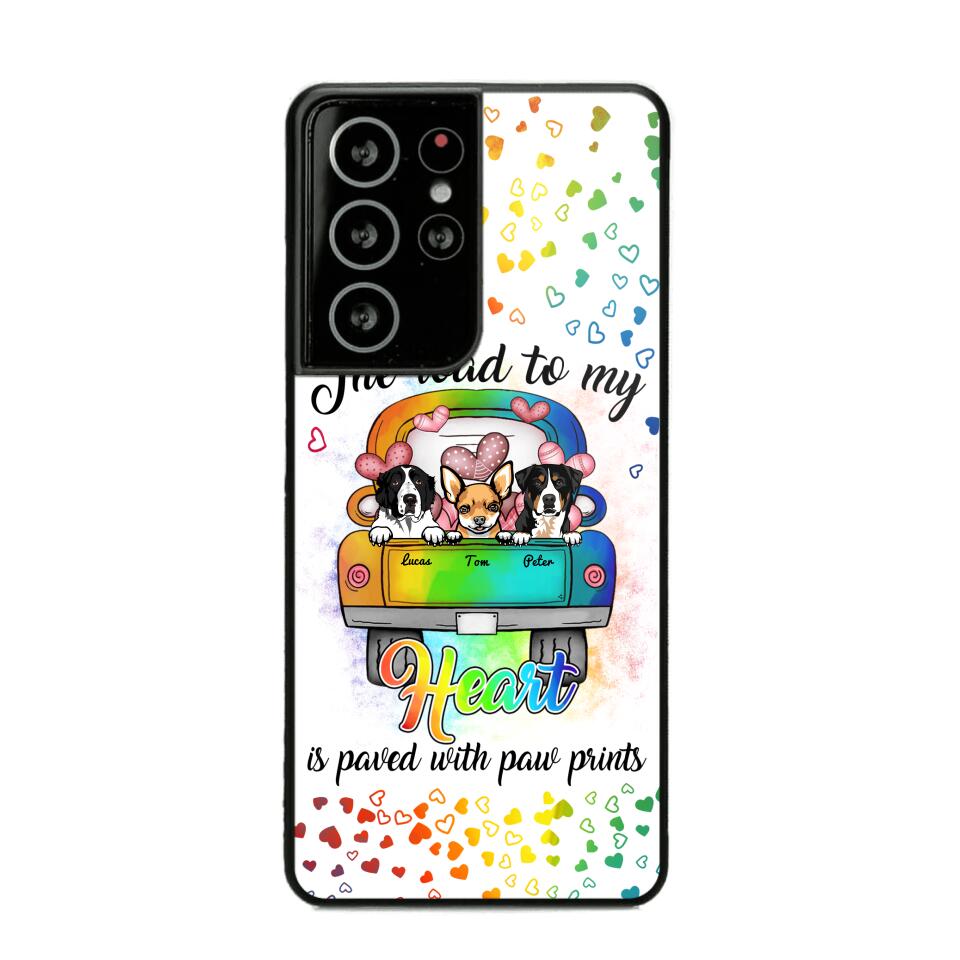 Personalized The Road To My Heart is Paved With Paw Prints Dog Phonecase NQDT3006