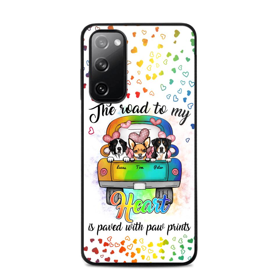 Personalized The Road To My Heart is Paved With Paw Prints Dog Phonecase NQDT3006
