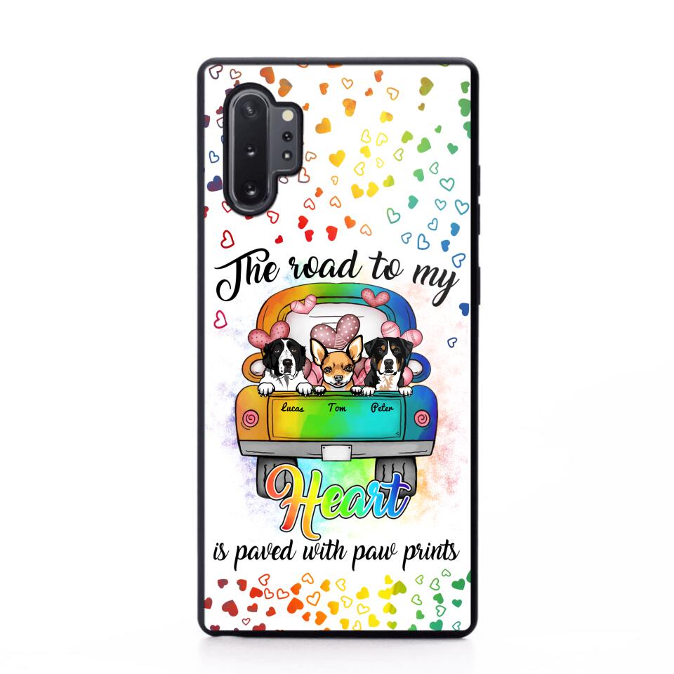 Personalized The Road To My Heart is Paved With Paw Prints Dog Phonecase NQDT3006