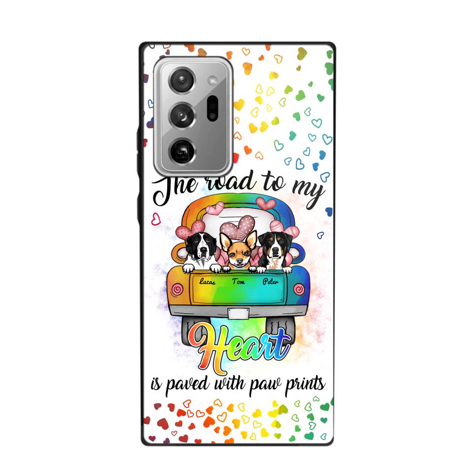 Personalized The Road To My Heart is Paved With Paw Prints Dog Phonecase NQDT3006
