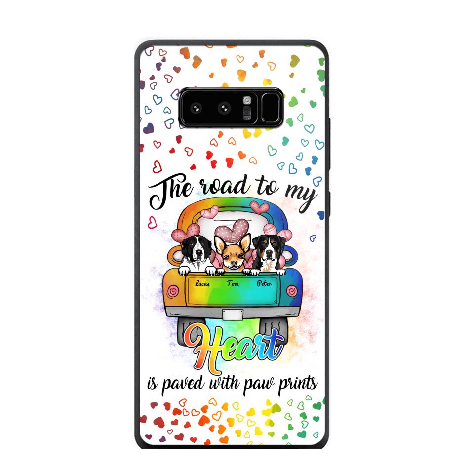 Personalized The Road To My Heart is Paved With Paw Prints Dog Phonecase NQDT3006