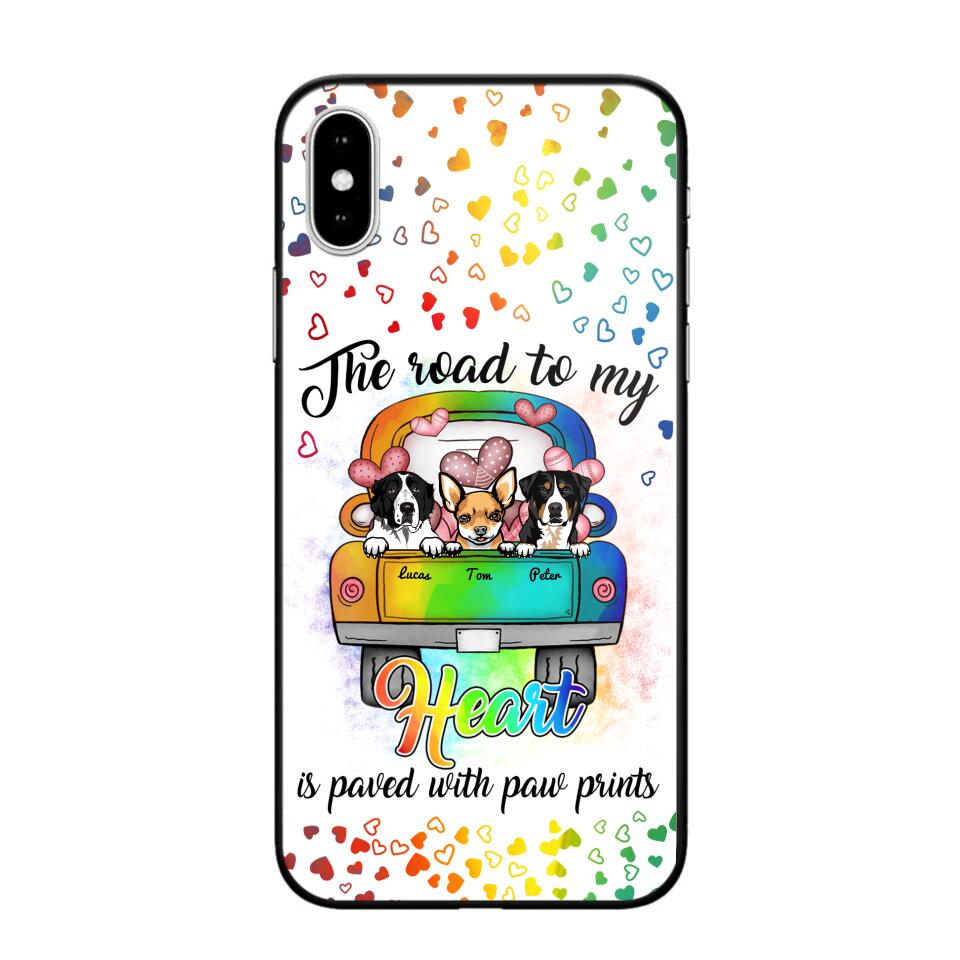 Personalized The Road To My Heart is Paved With Paw Prints Dog Phonecase NQDT3006