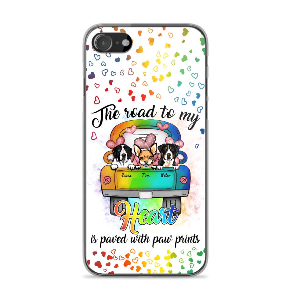 Personalized The Road To My Heart is Paved With Paw Prints Dog Phonecase NQDT3006