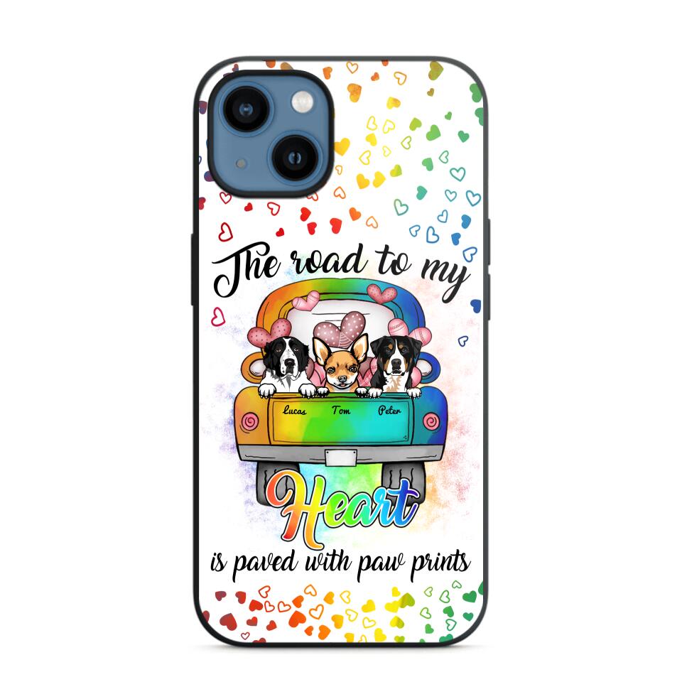 Personalized The Road To My Heart is Paved With Paw Prints Dog Phonecase NQDT3006