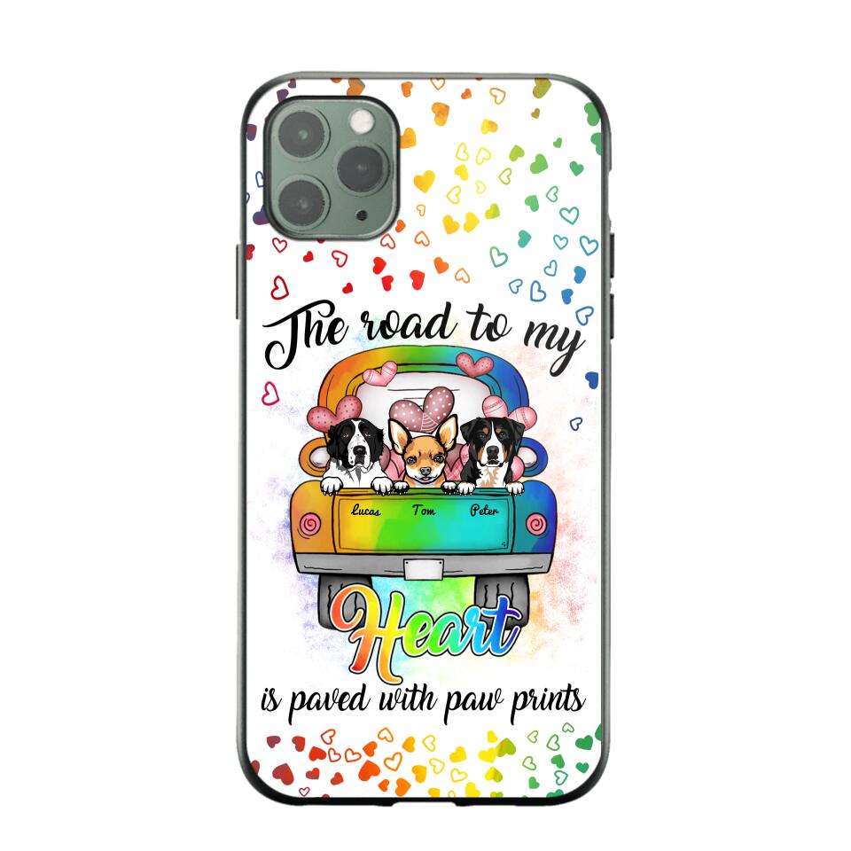 Personalized The Road To My Heart is Paved With Paw Prints Dog Phonecase NQDT3006