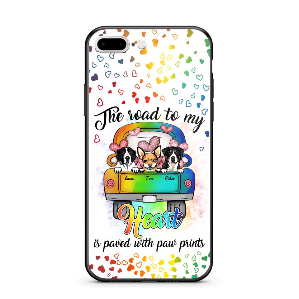 Personalized The Road To My Heart is Paved With Paw Prints Dog Phonecase NQDT3006
