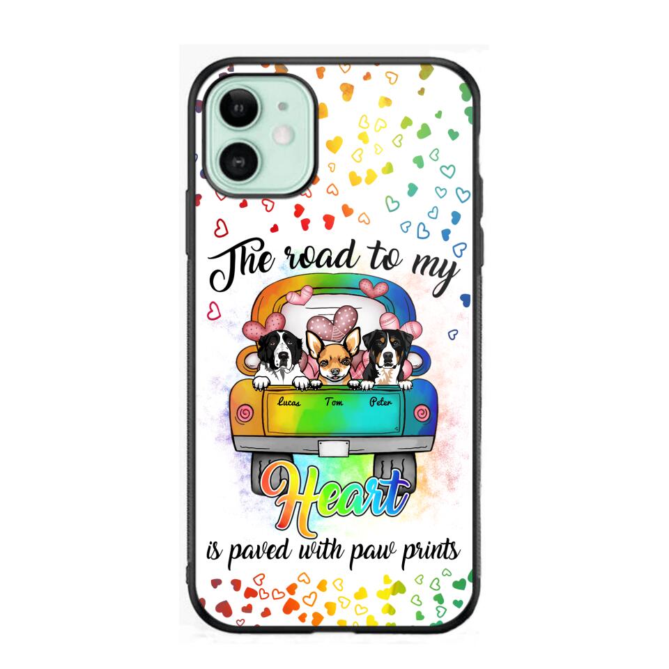 Personalized The Road To My Heart is Paved With Paw Prints Dog Phonecase NQDT3006