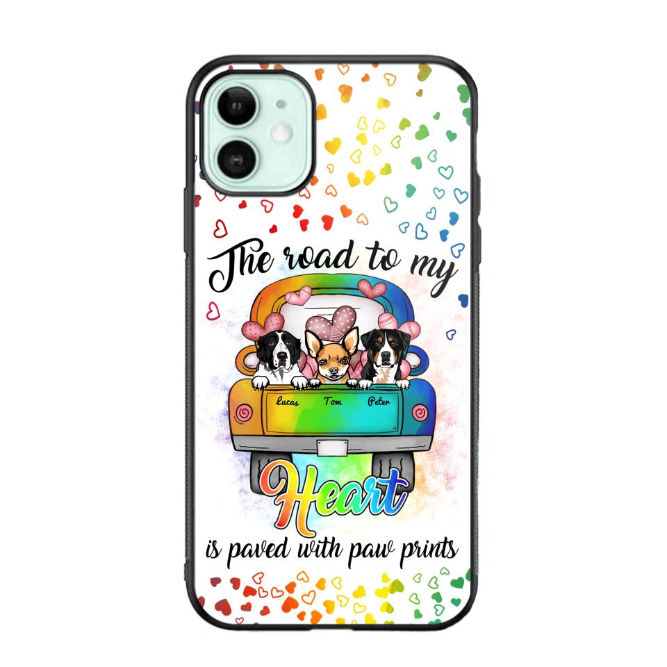 Personalized The Road To My Heart is Paved With Paw Prints Dog Phonecase NQDT3006
