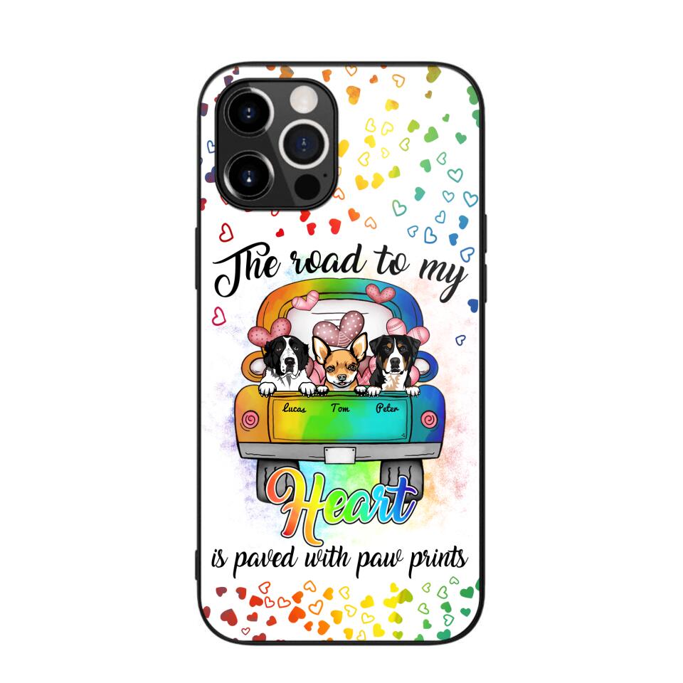 Personalized The Road To My Heart is Paved With Paw Prints Dog Phonecase NQDT3006