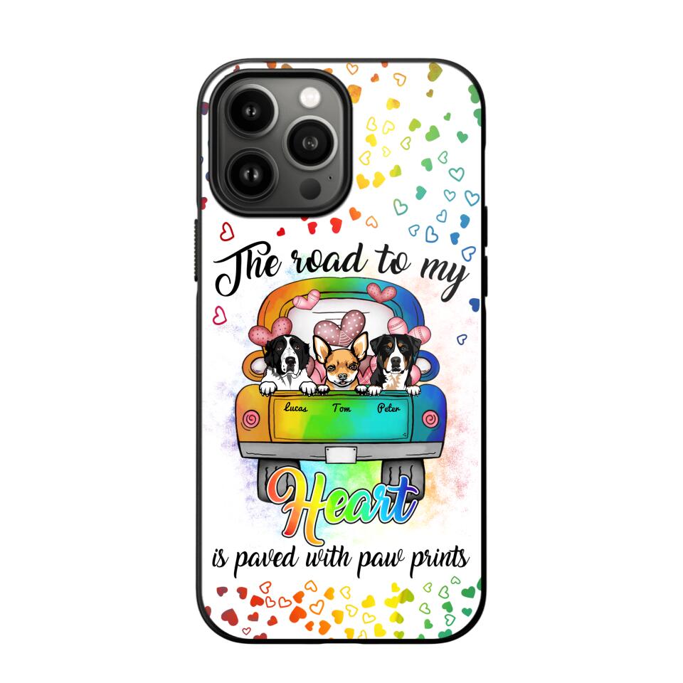 Personalized The Road To My Heart is Paved With Paw Prints Dog Phonecase NQDT3006