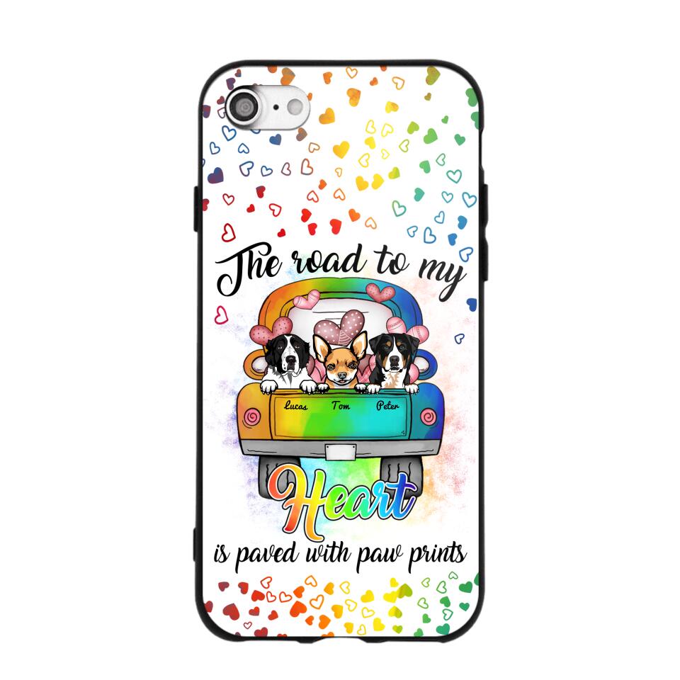 Personalized The Road To My Heart is Paved With Paw Prints Dog Phonecase NQDT3006