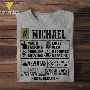Personalized German Soldier/Veterans Tshirt Printed 22JUL-DT30