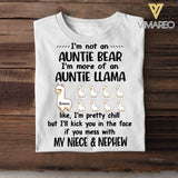 Personalized Auntie Llama  Tshirt Printed NQHC3006