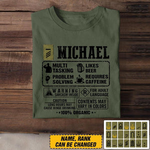 Personalized German Soldier/Veterans Tshirt Printed 22JUL-DT30