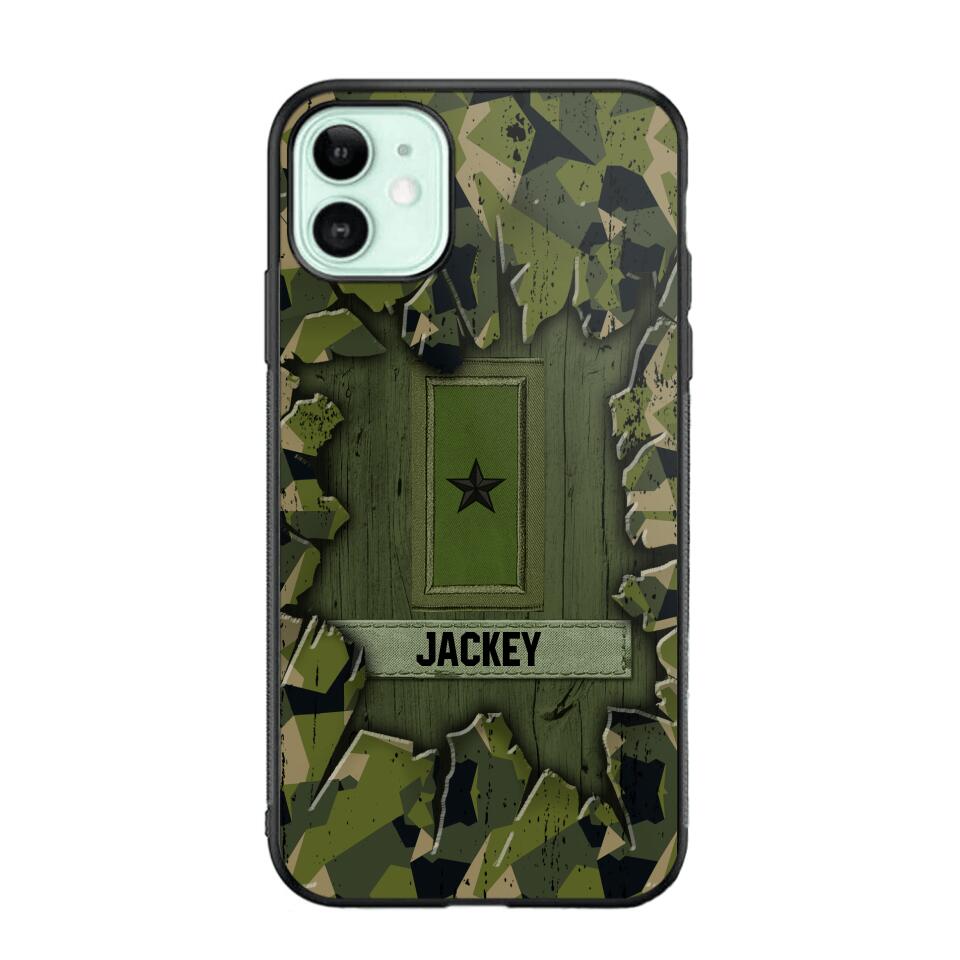 Personalized Swedish Soldier Camo Phone Case Printed 22JUL-DT30