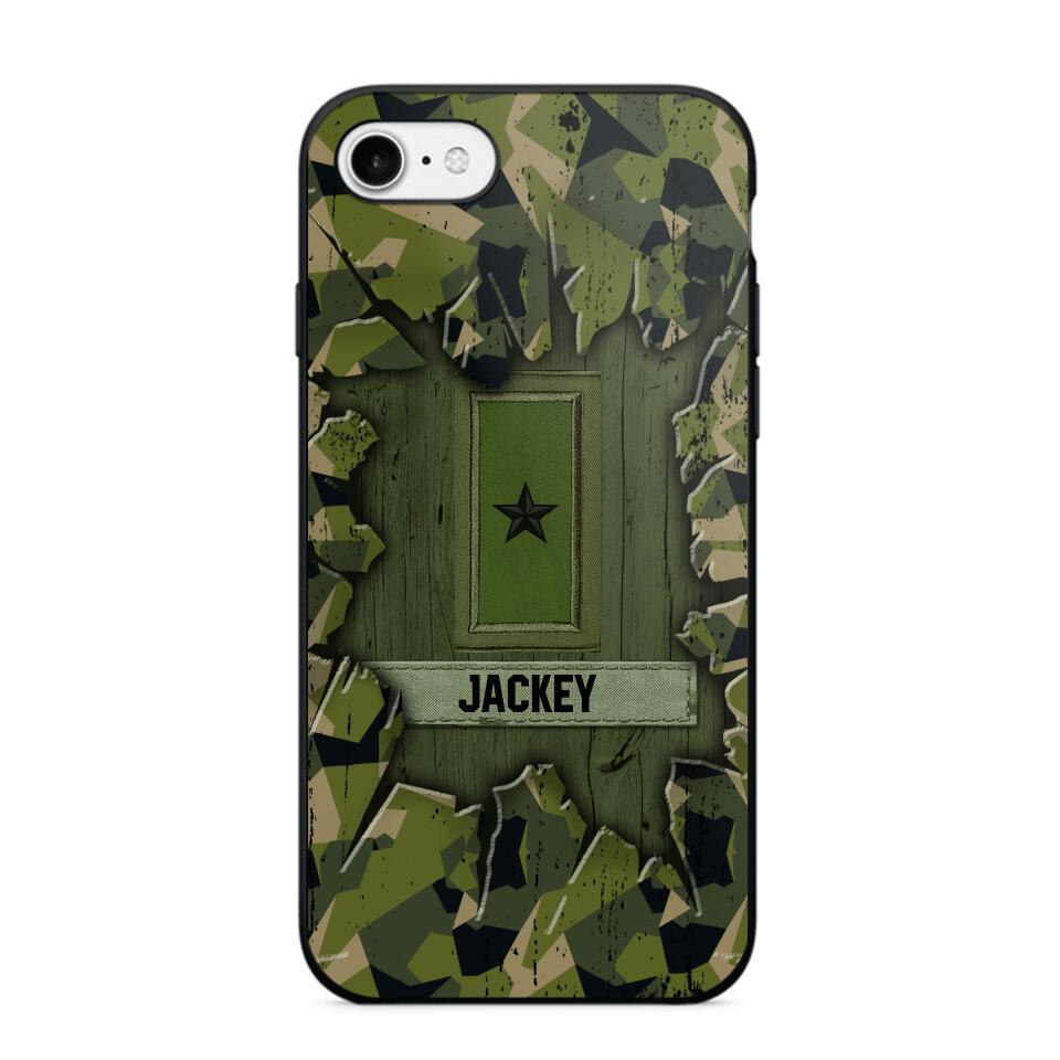 Personalized Swedish Soldier Camo Phone Case Printed 22JUL-DT30