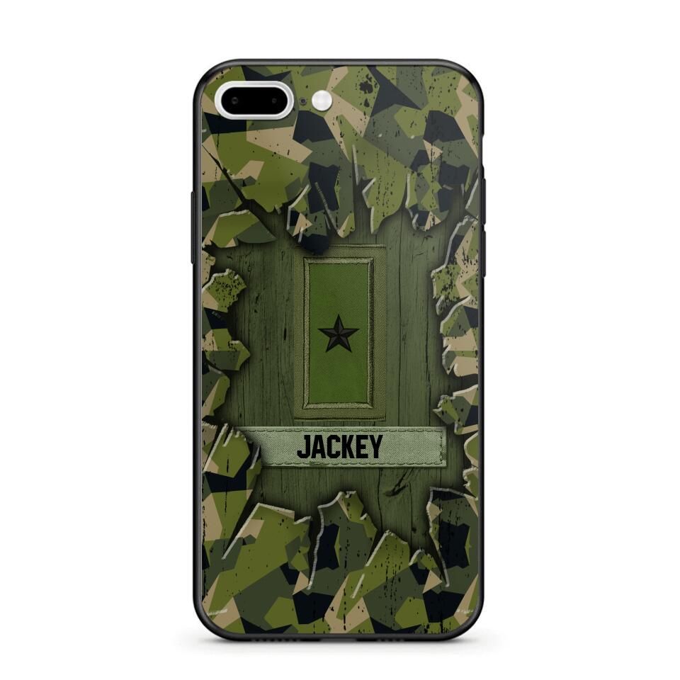 Personalized Swedish Soldier Camo Phone Case Printed 22JUL-DT30