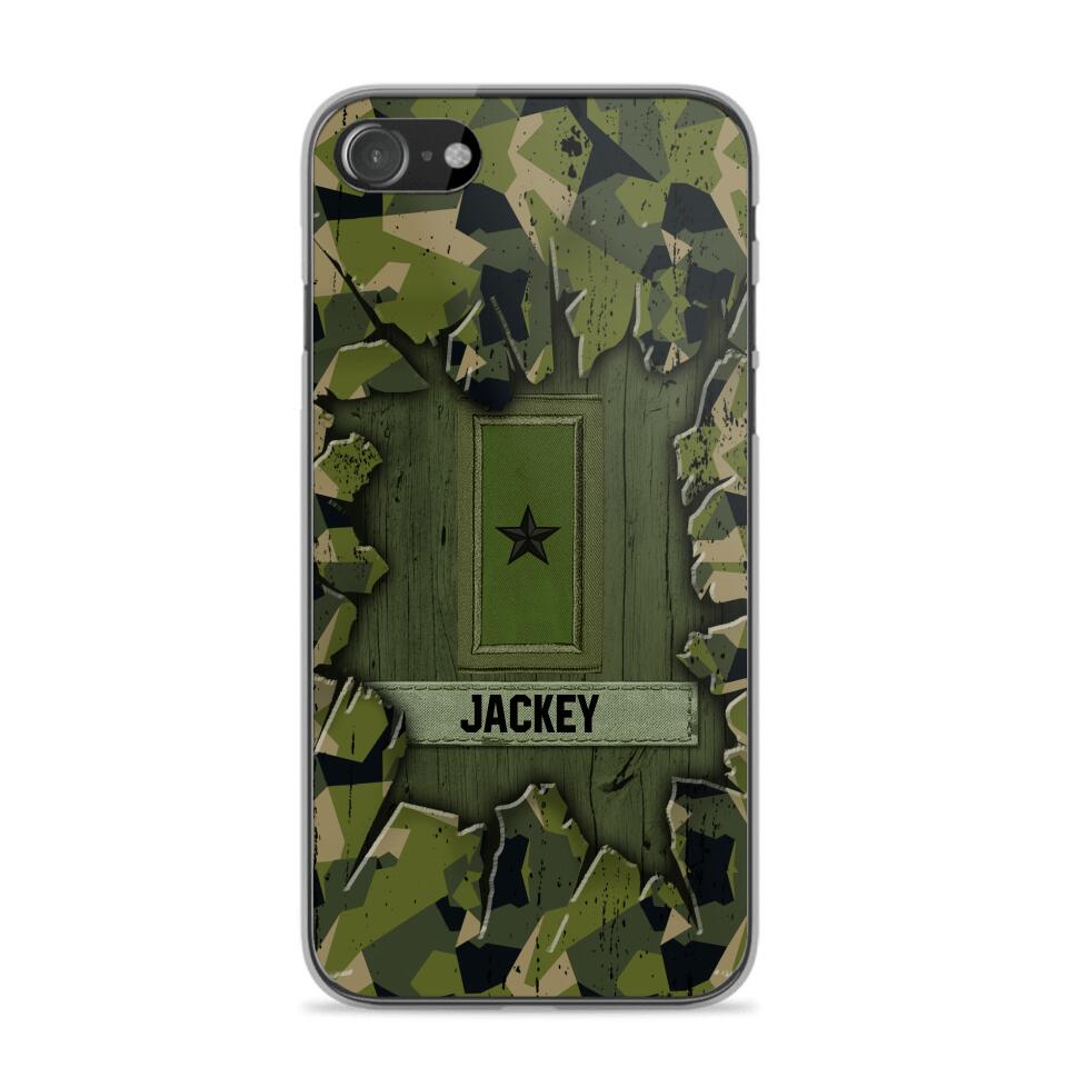 Personalized Swedish Soldier Camo Phone Case Printed 22JUL-DT30