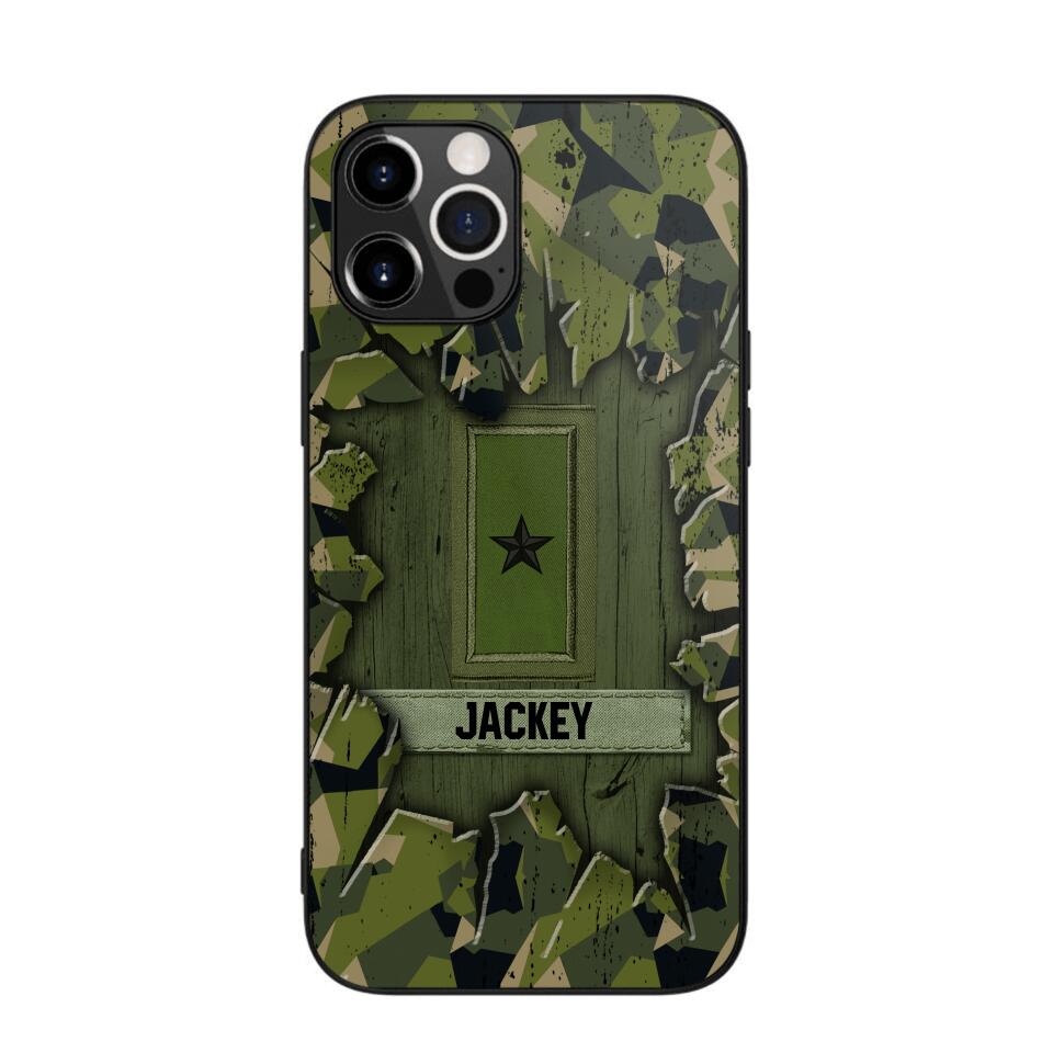 Personalized Swedish Soldier Camo Phone Case Printed 22JUL-DT30