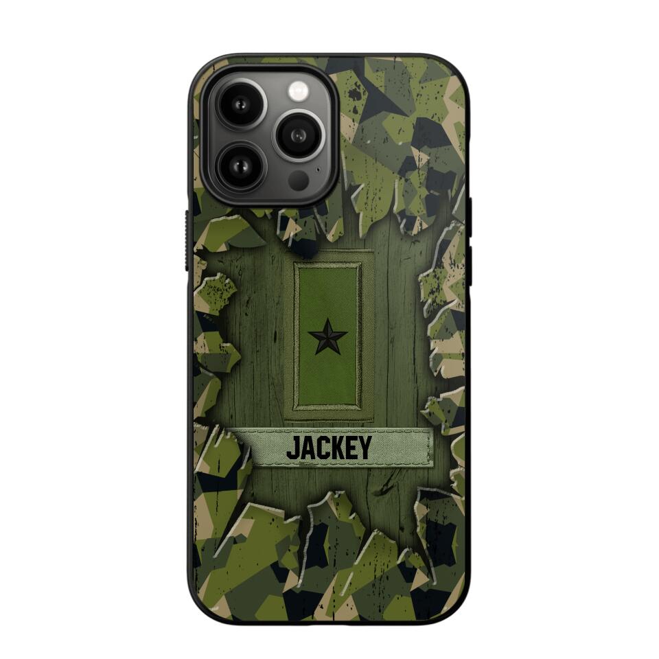 Personalized Swedish Soldier Camo Phone Case Printed 22JUL-DT30