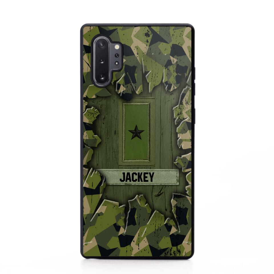 Personalized Swedish Soldier Camo Phone Case Printed 22JUL-DT30