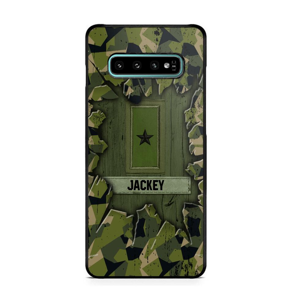 Personalized Swedish Soldier Camo Phone Case Printed 22JUL-DT30