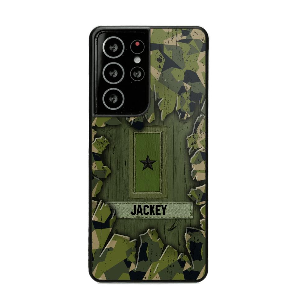 Personalized Swedish Soldier Camo Phone Case Printed 22JUL-DT30