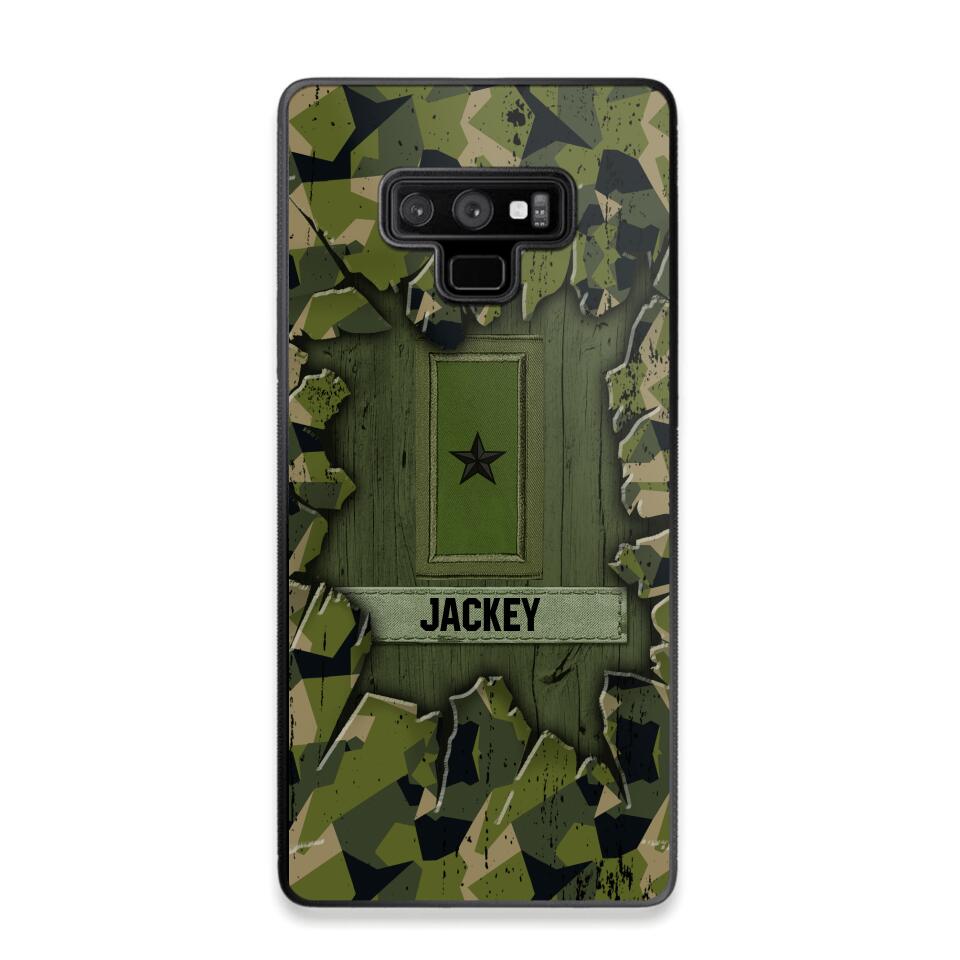 Personalized Swedish Soldier Camo Phone Case Printed 22JUL-DT30