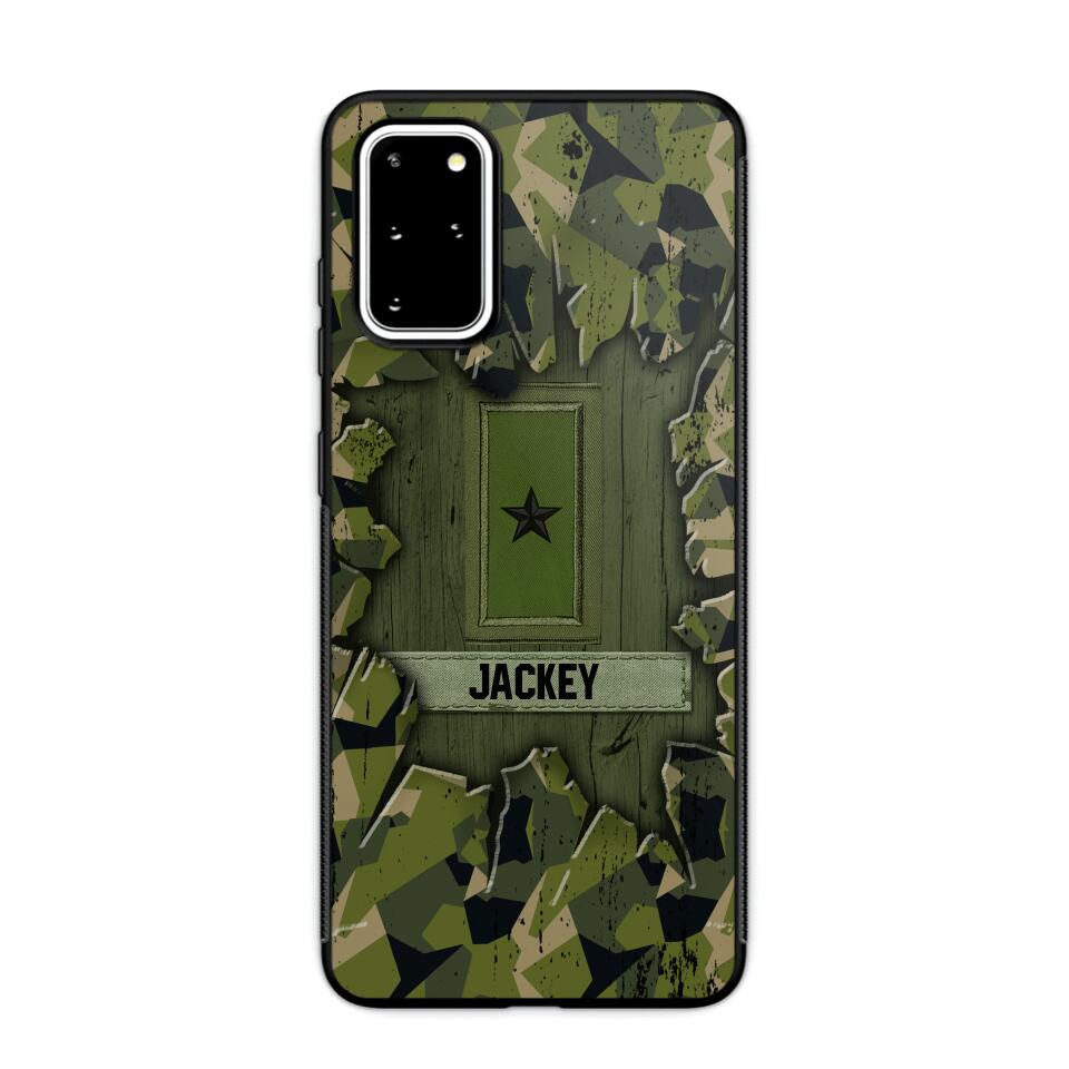 Personalized Swedish Soldier Camo Phone Case Printed 22JUL-DT30