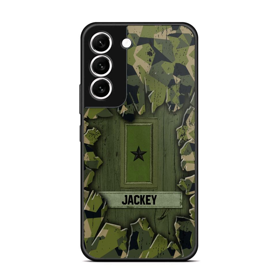 Personalized Swedish Soldier Camo Phone Case Printed 22JUL-DT30