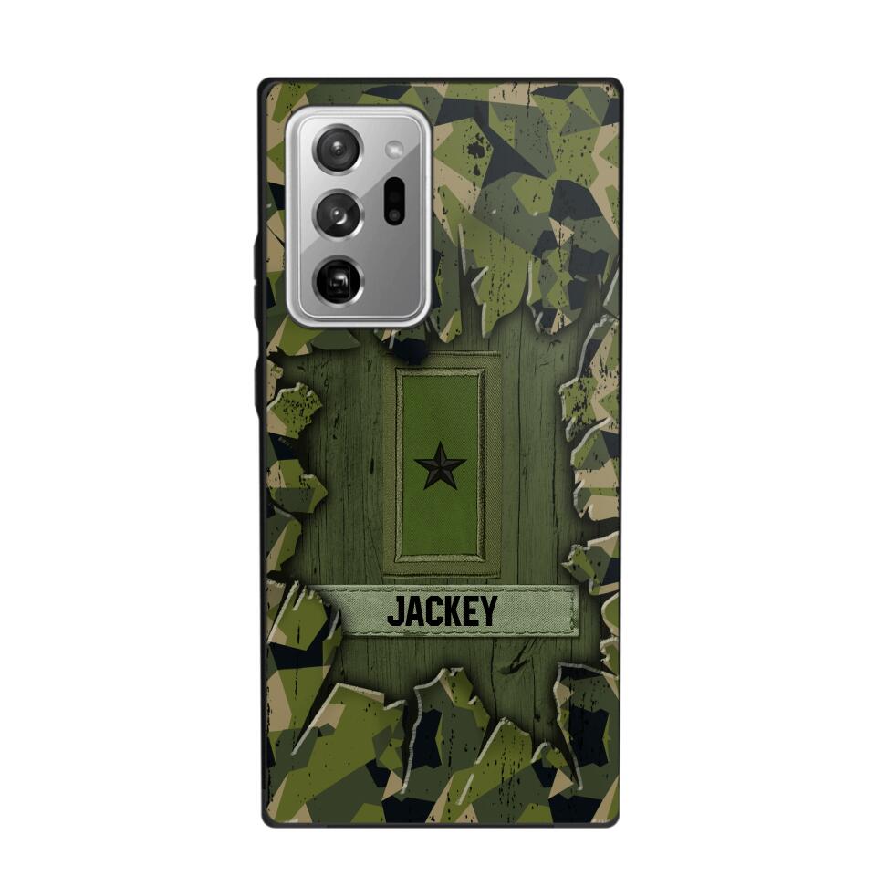 Personalized Swedish Soldier Camo Phone Case Printed 22JUL-DT30