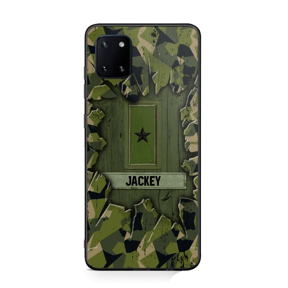 Personalized Swedish Soldier Camo Phone Case Printed 22JUL-DT30