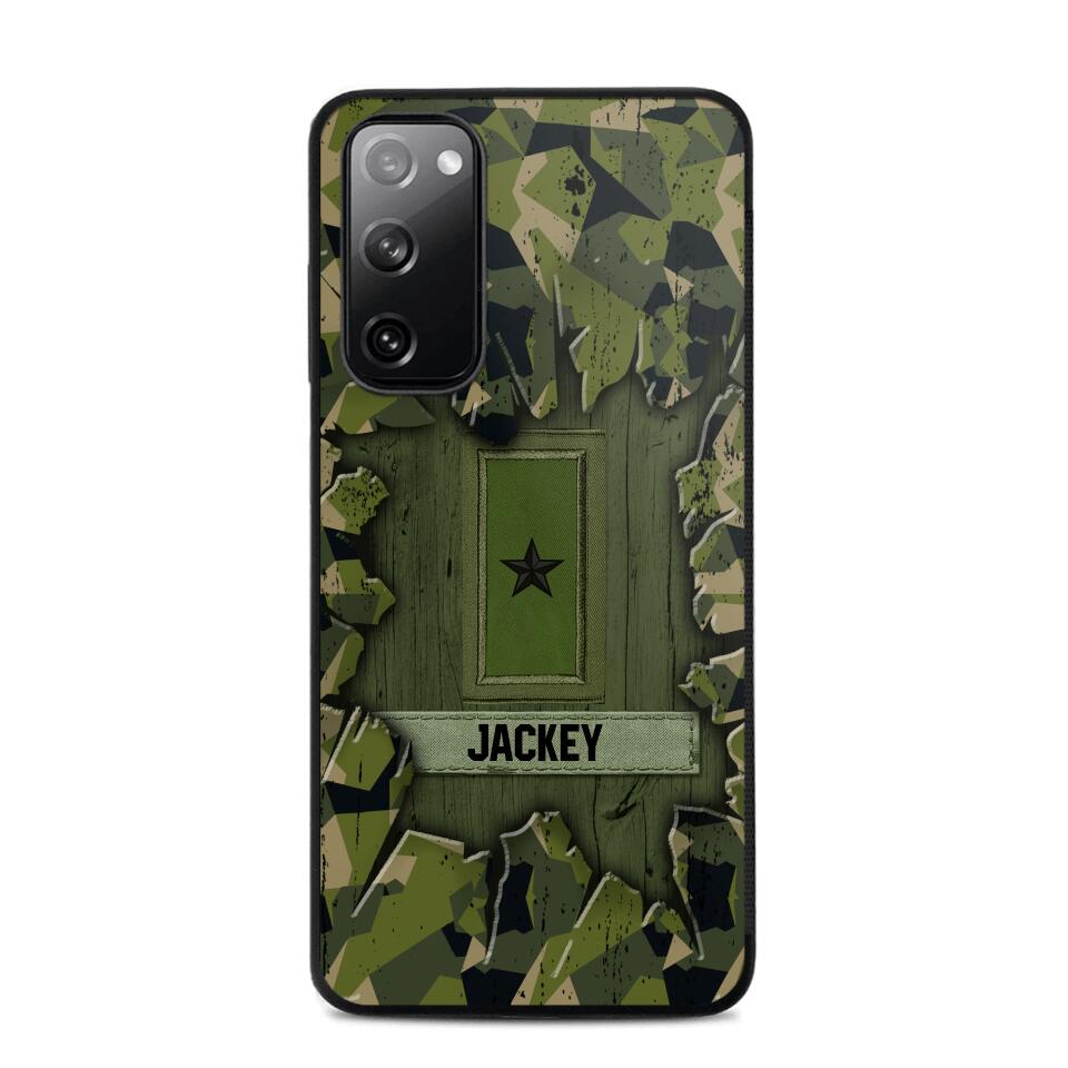 Personalized Swedish Soldier Camo Phone Case Printed 22JUL-DT30