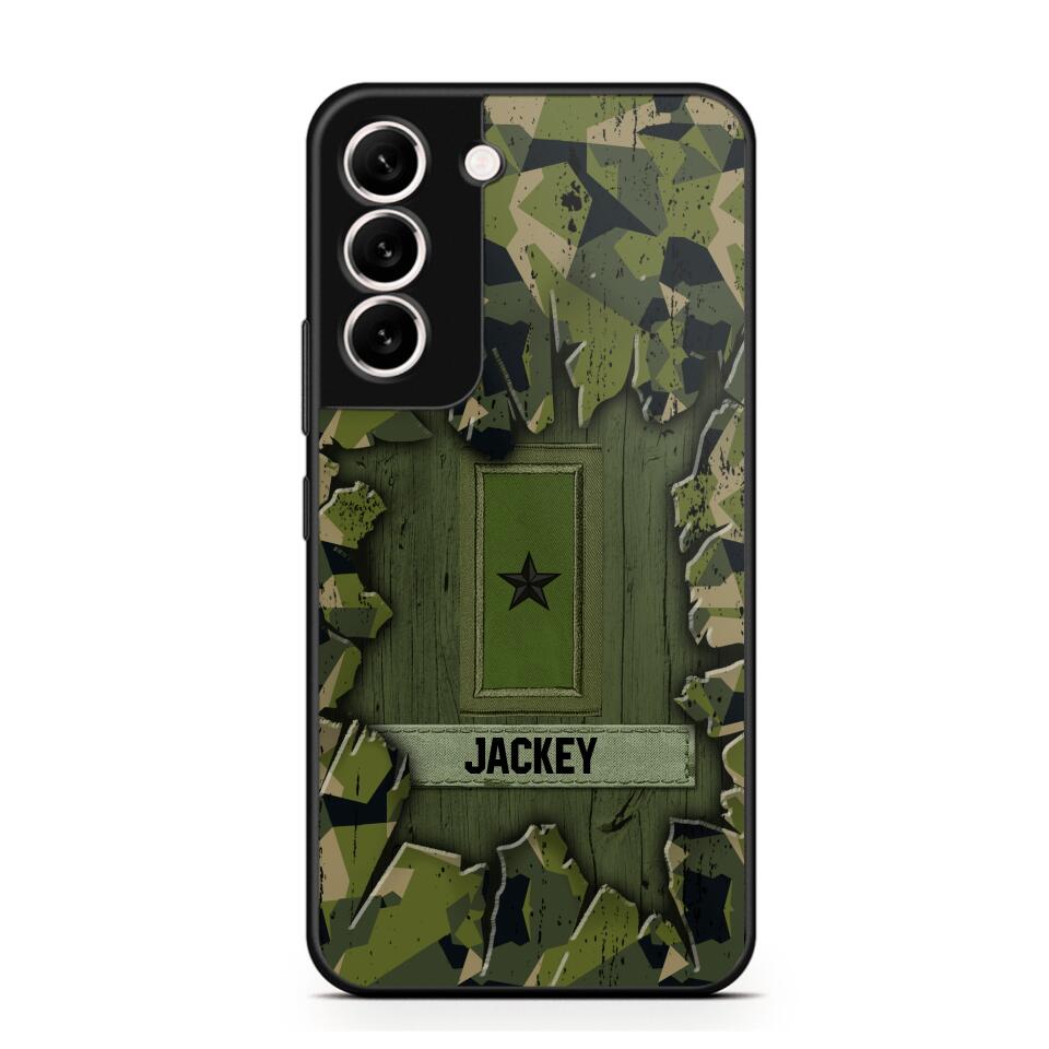 Personalized Swedish Soldier Camo Phone Case Printed 22JUL-DT30