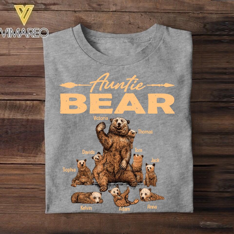 Personalized Auntie Bear & Kid Tshirt Printed 22JUY-HQ01