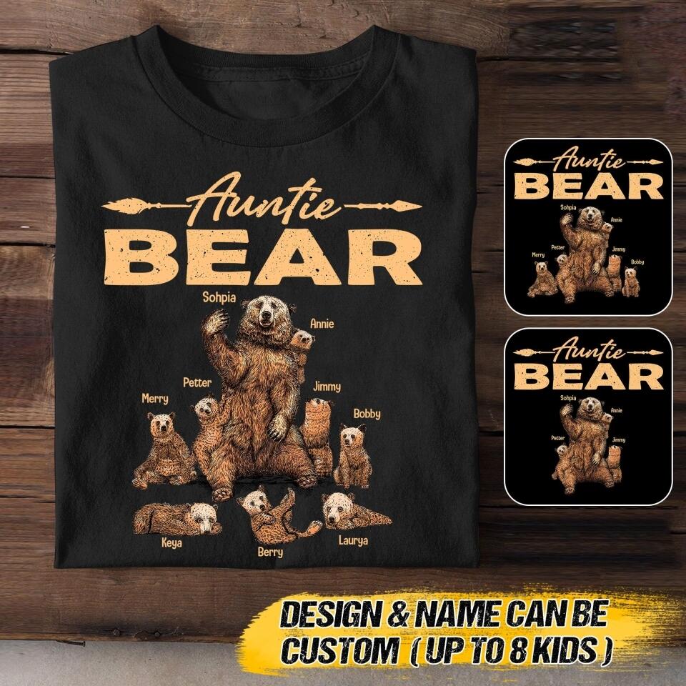 Personalized Auntie Bear & Kid Tshirt Printed 22JUY-HQ01