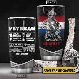 Personalized Netherland Veterans Tumbler Printed 22JUY-HY01