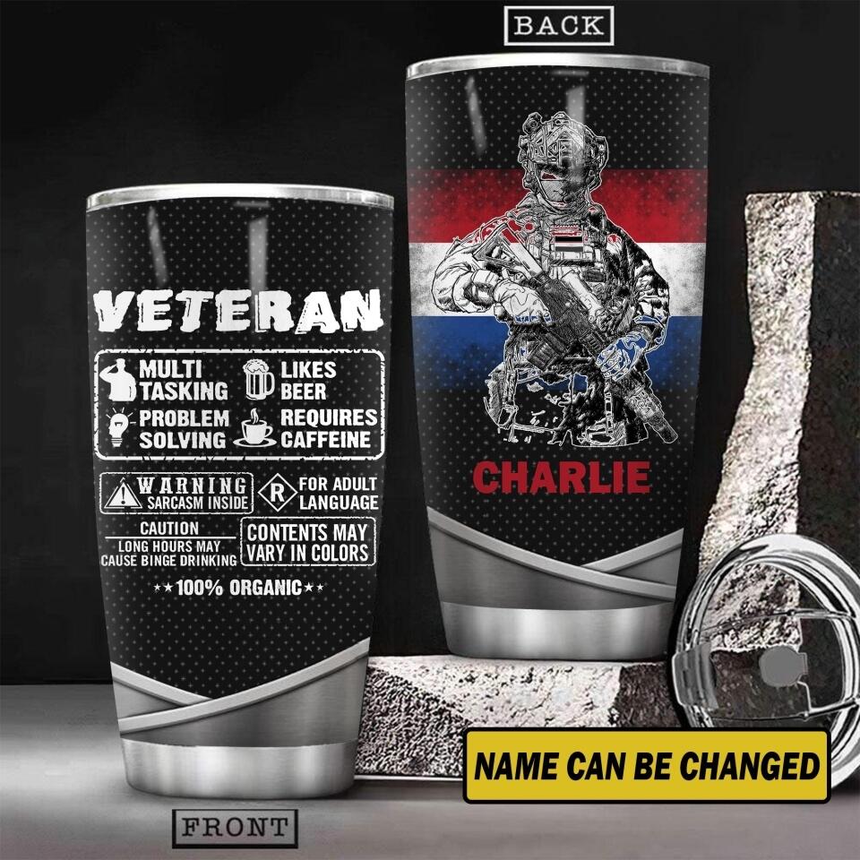 Personalized Netherland Veterans Tumbler Printed 22JUY-HY01