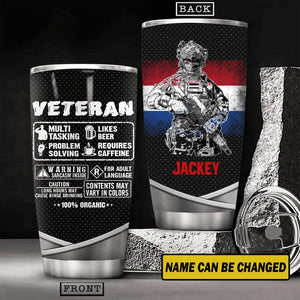 Personalized Netherland Veterans Tumbler Printed 22JUY-HY01