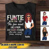 Personalized Funtie The Fun Aunt. Like A Mom But Cooler Tshirt Printed NQHQ01007