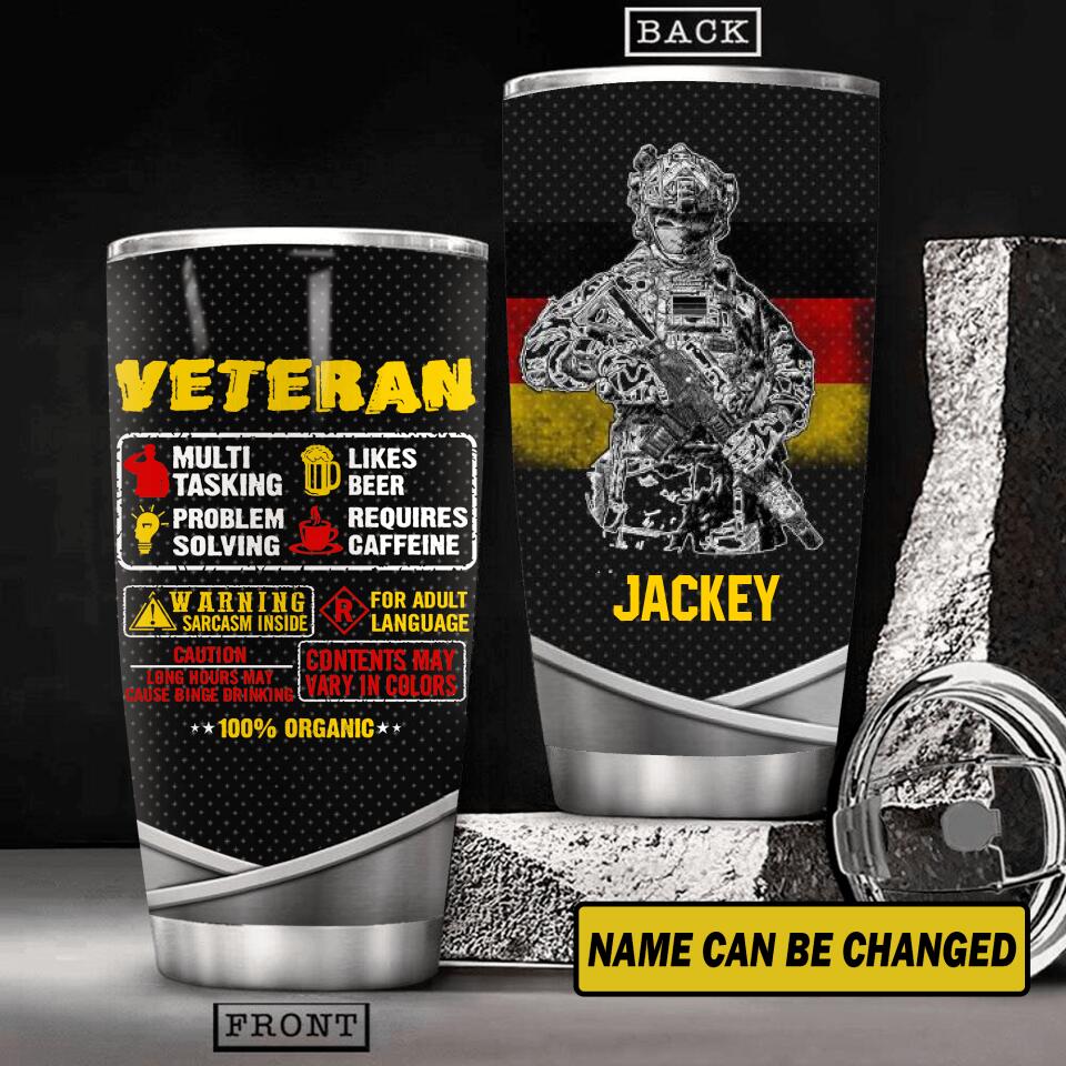 Personalized German Veterans Tumbler Printed 22JUY-HY01