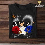 Personalized Heart Dog & Rose Tshirt Printed NQDT3006