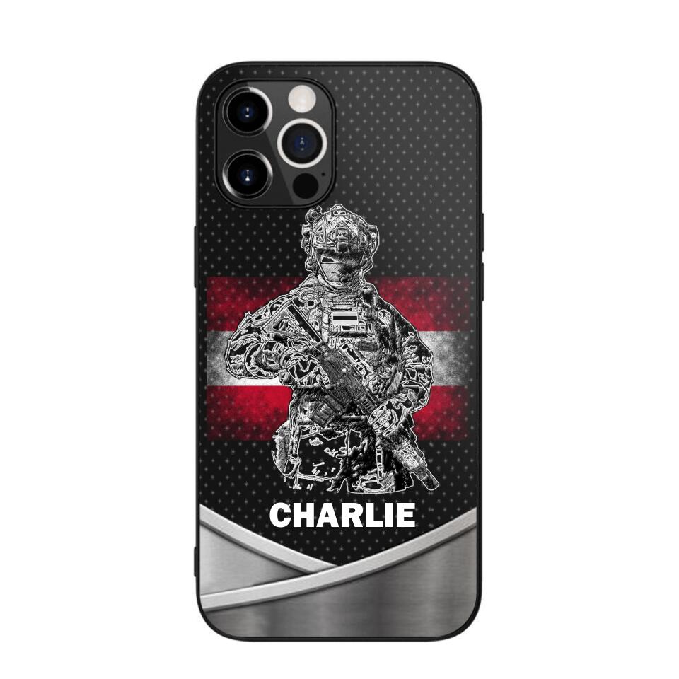 Personalized Austrian Soldier/Veterans Phone Case Printed 22JUY-HY02