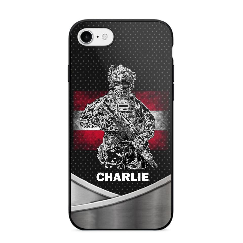 Personalized Austrian Soldier/Veterans Phone Case Printed 22JUY-HY02