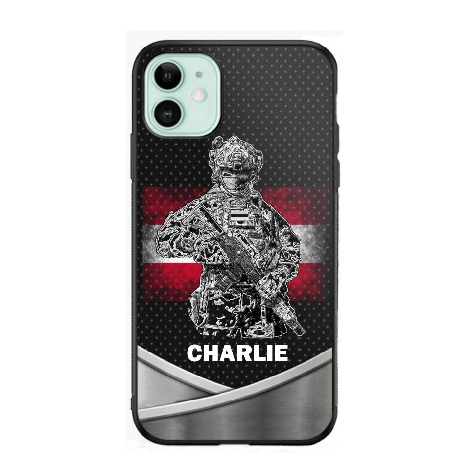 Personalized Austrian Soldier/Veterans Phone Case Printed 22JUY-HY02