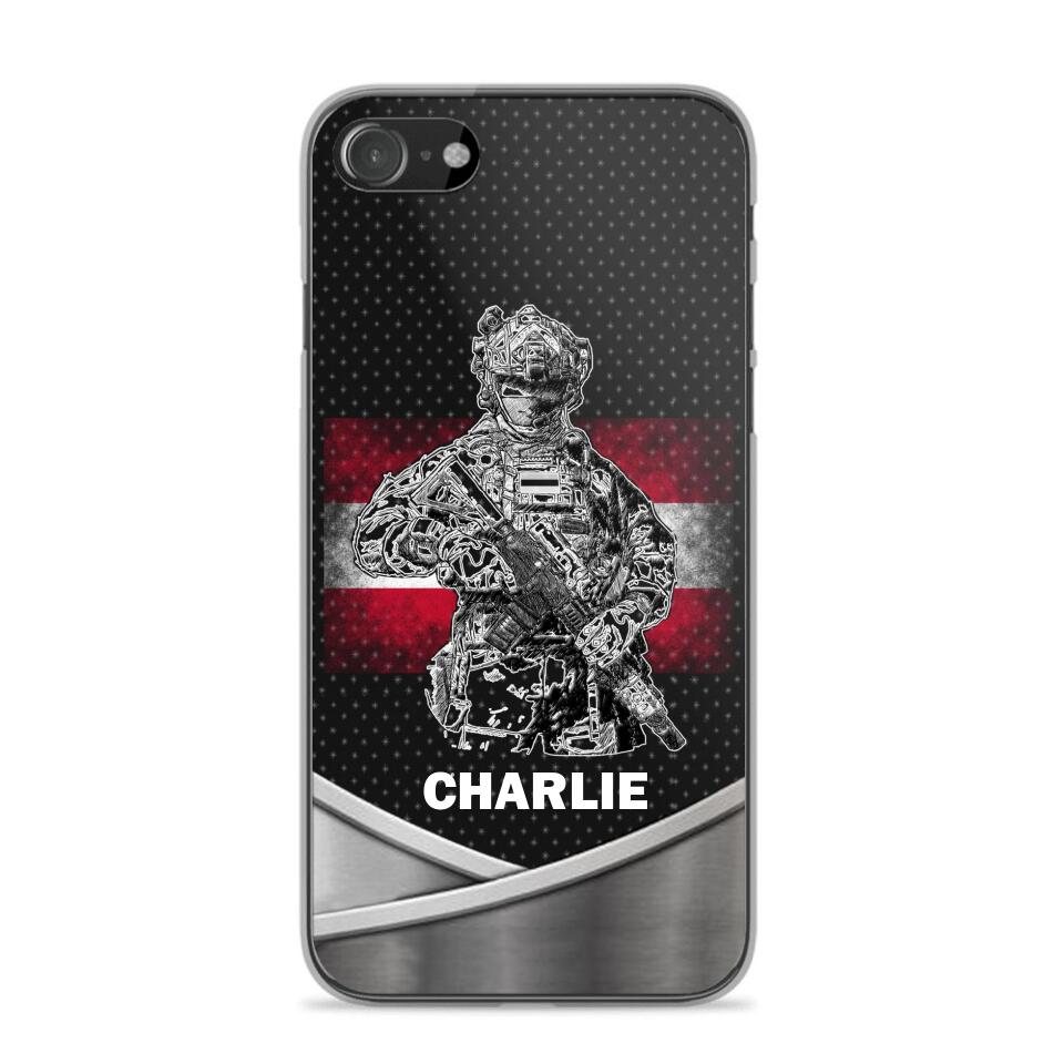 Personalized Austrian Soldier/Veterans Phone Case Printed 22JUY-HY02