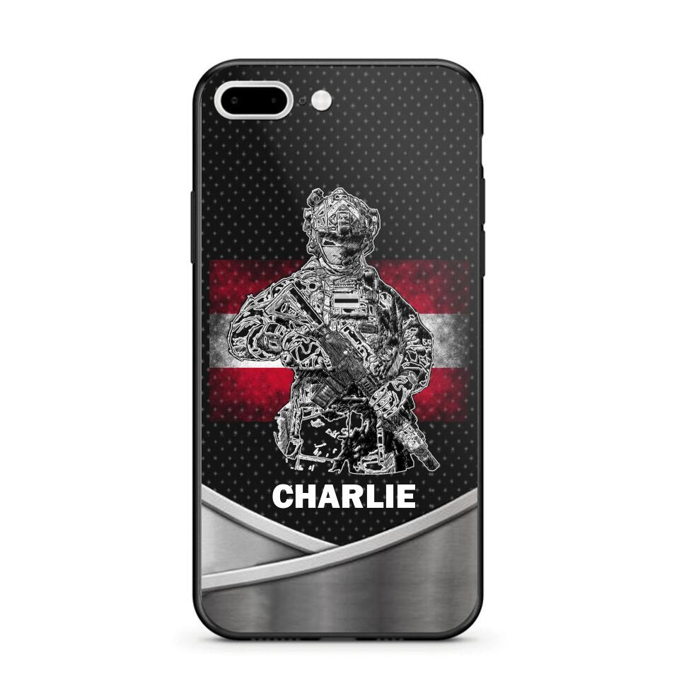 Personalized Austrian Soldier/Veterans Phone Case Printed 22JUY-HY02
